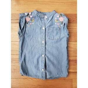 Denim embroidered cut off